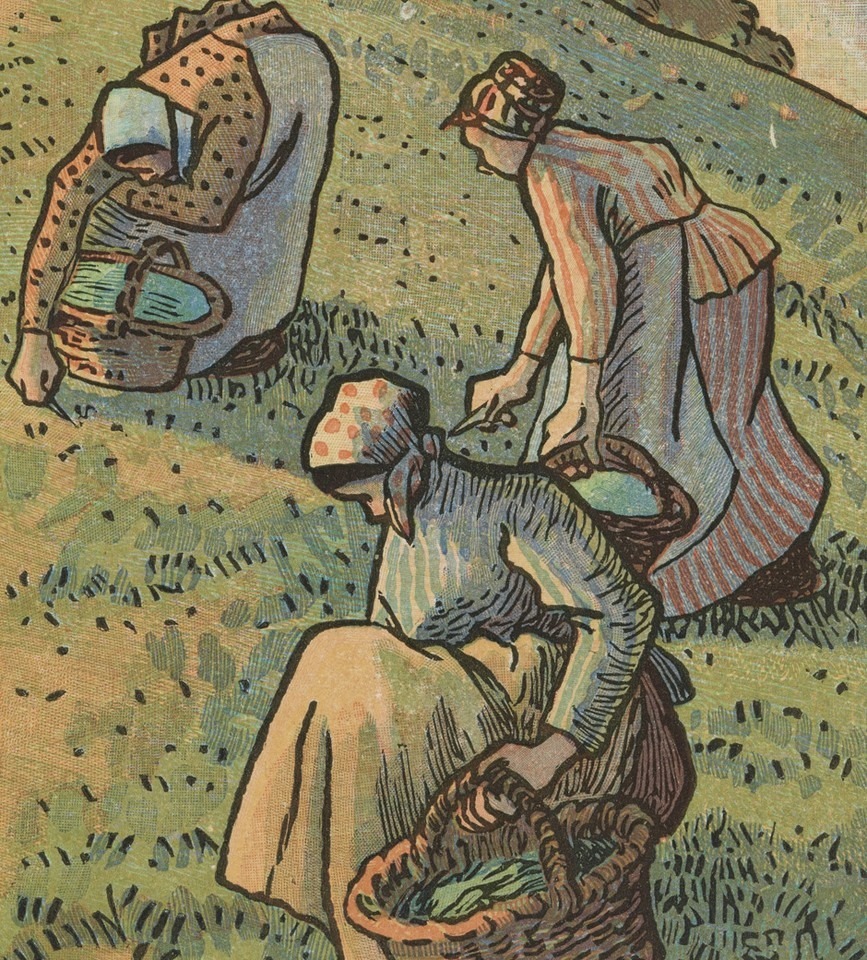 Wystawa "Nieznany Impresjonizm" rozpocznie się 9 stycznia i potrwa do 29 marca. Na zdjęciu "Kobiety pielące trawę" Luciena Pissarro/ CK Zamek - grafika rozmowy