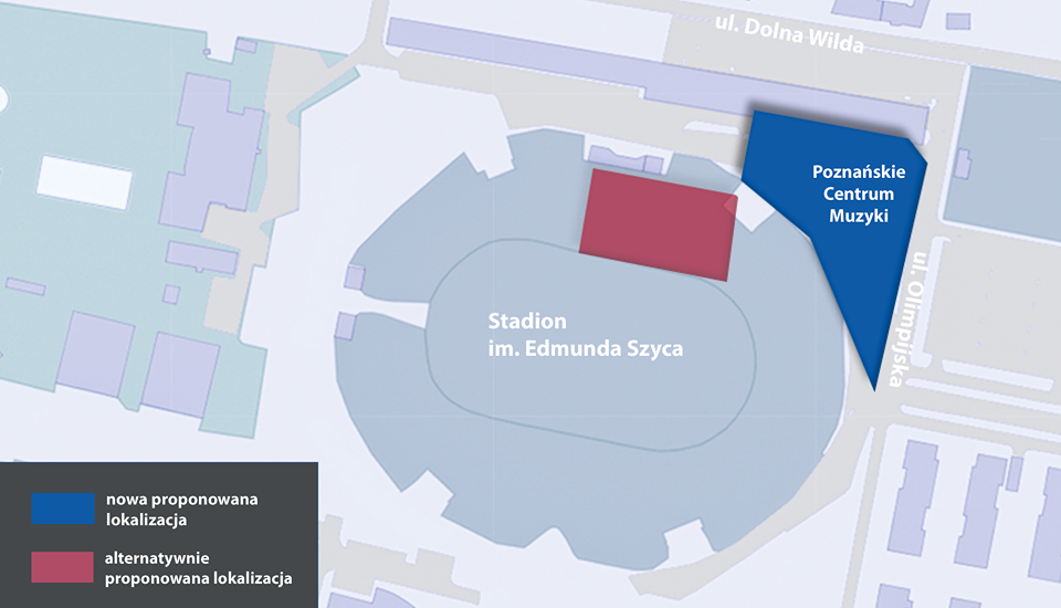 Lokalizacja budynku poza stadionem pozwoliłaby lepiej wykorzystać potencjał przestrzeni - grafika rozmowy