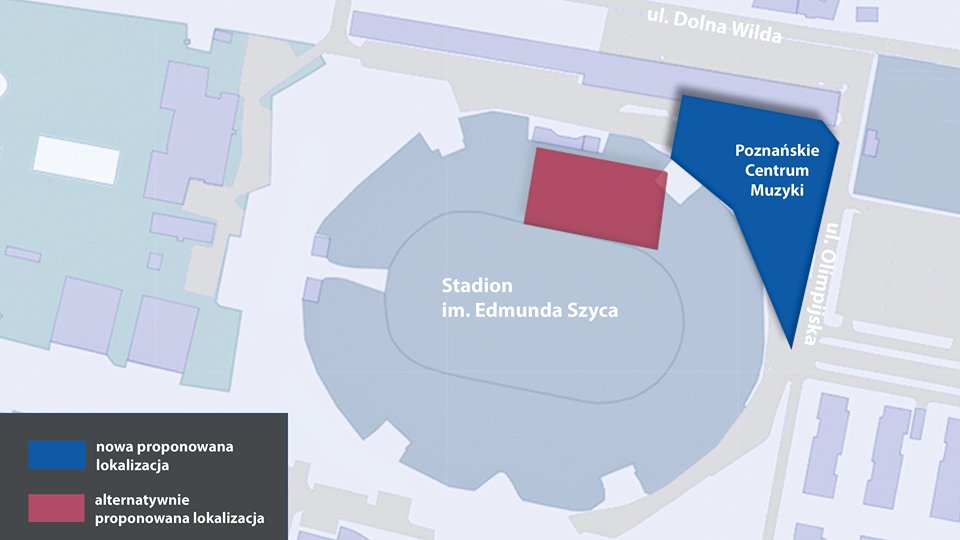 Lokalizacja budynku poza stadionem pozwoliłaby lepiej wykorzystać potencjał przestrzeni