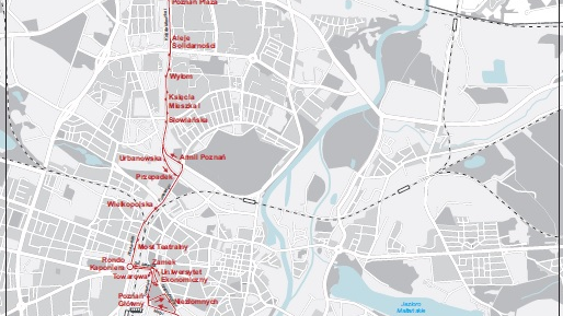 Schemat linii "za tramwaj" T21