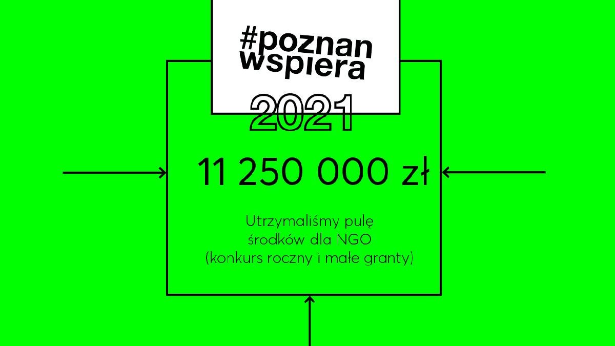 Grafika: na zielonym tle kolorowe kwadraty z informacjami o programie