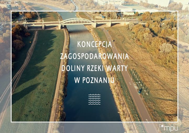 Grafika: zdjęcie Warty z lotu ptaka, na nim białą czcionką tytuł opracowania - grafika rozmowy