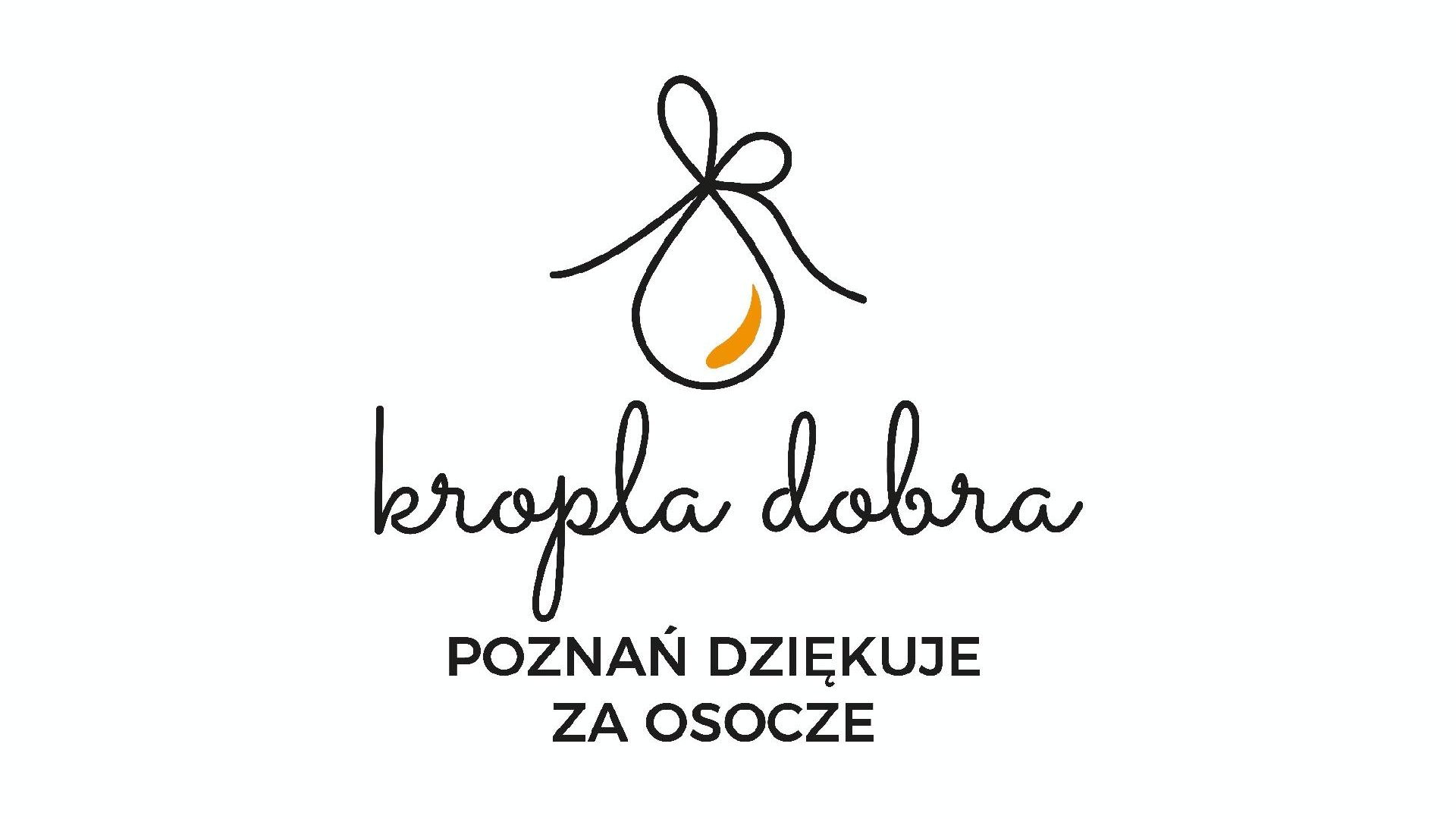 Grafika z logo akcji i hasłem: Kropla dobra - Poznań dziękuje za osocze