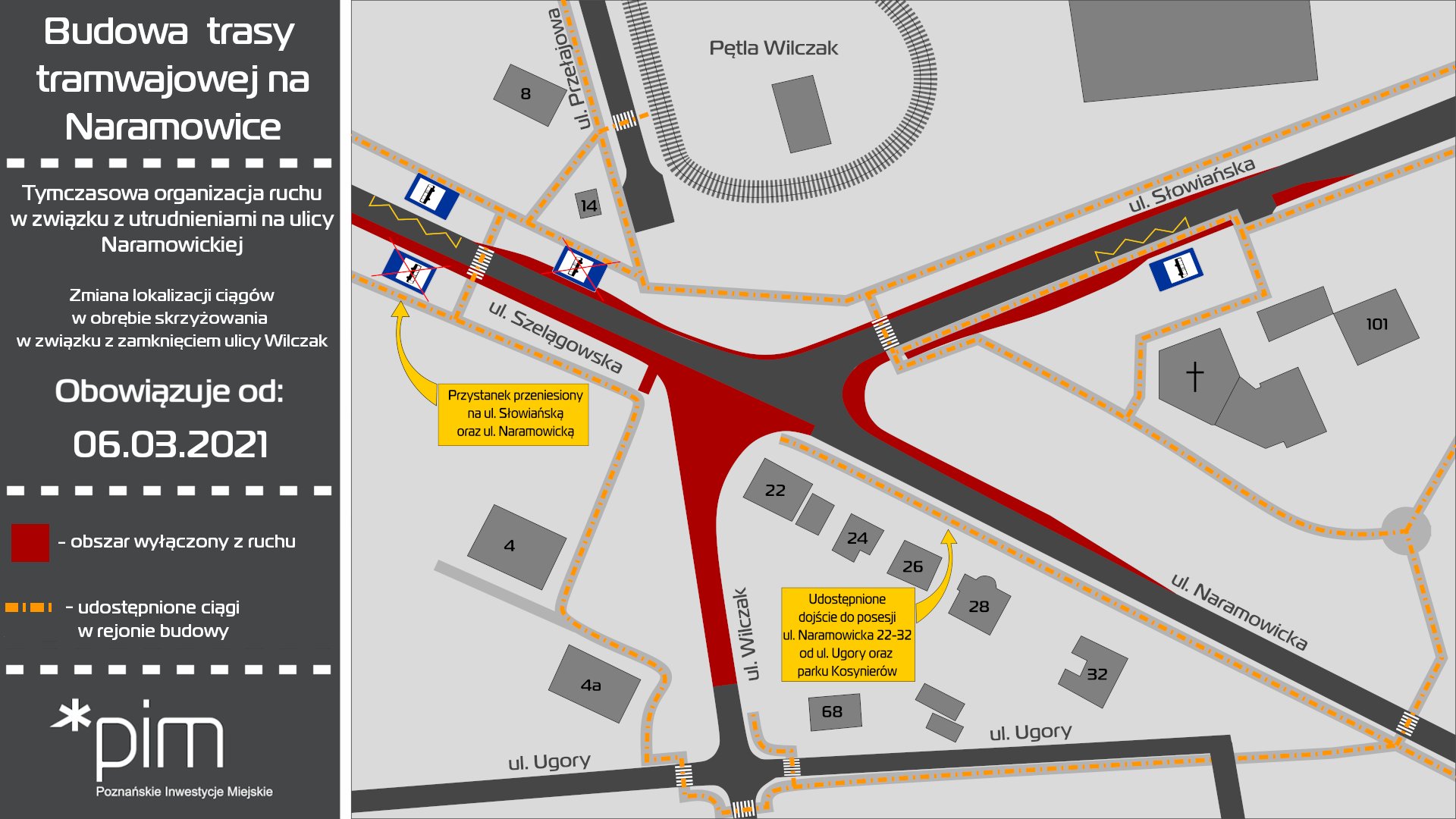 Infografika - mapka z trasami dla pieszych