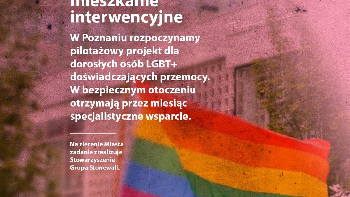 Grafika, w tle tęczowa flaga, na pierwszym planie najważniejsze informacje