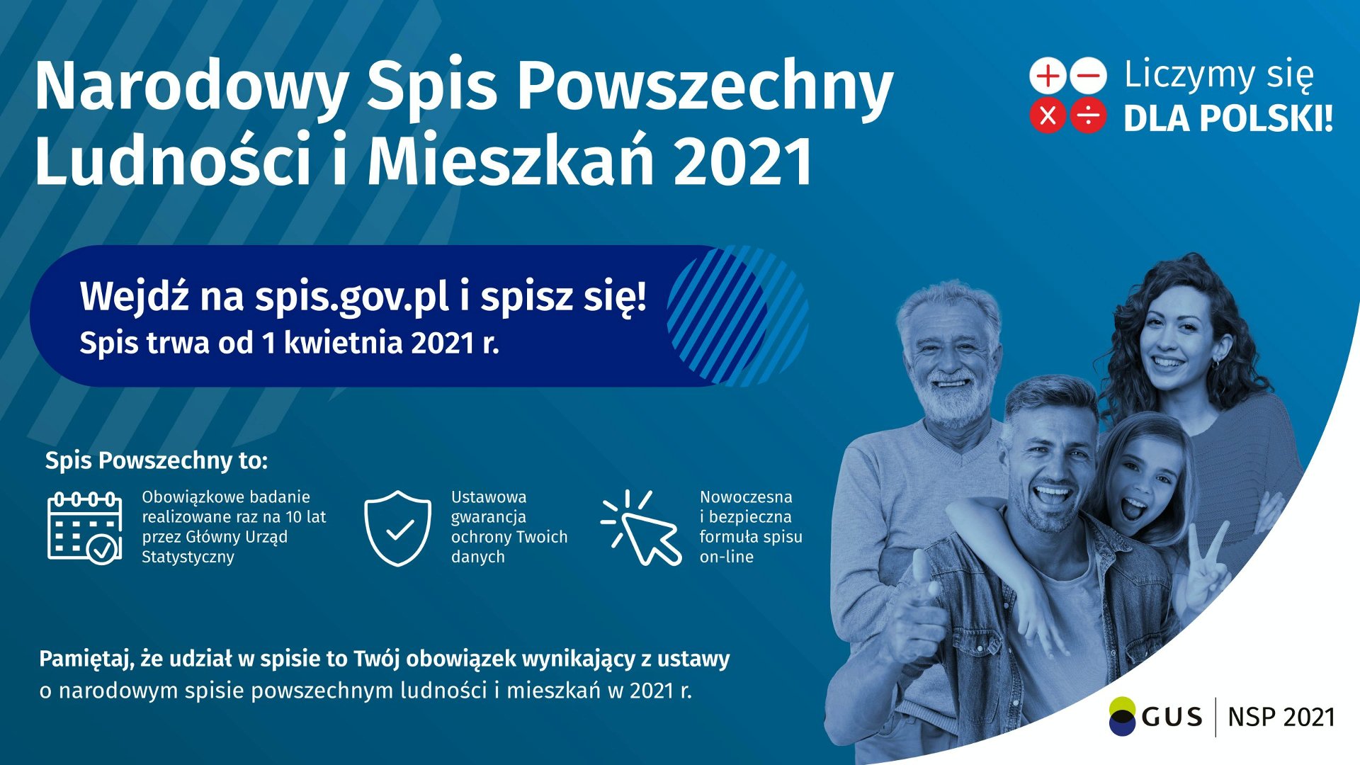 Galeria zdjęć przedstawia grafiki promujące udział w Narodowym Spisie Powszechnym. - grafika rozmowy