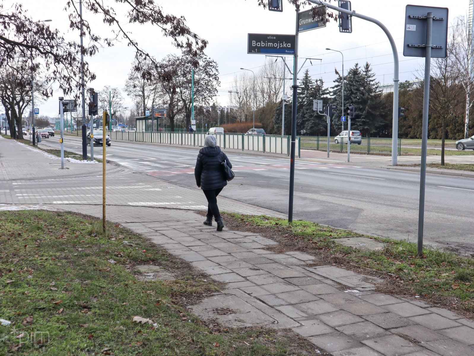 Galeria zdjęć pokazujących stan chodnika i drogi rowerowej przy ul. Grunwaldzkiej - grafika rozmowy