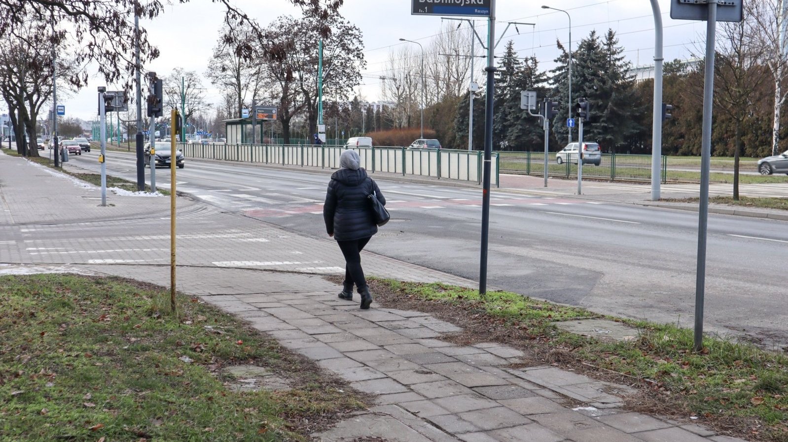 Galeria zdjęć pokazujących stan chodnika i drogi rowerowej przy ul. Grunwaldzkiej