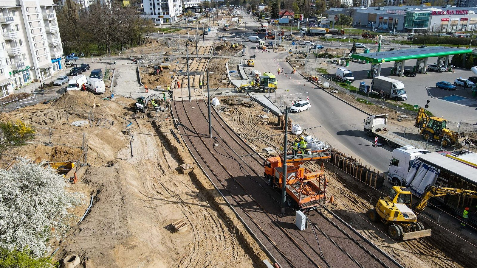 Galeria zdjęć z postępu prac przy budowie trasy tramwajowej na Naramowice