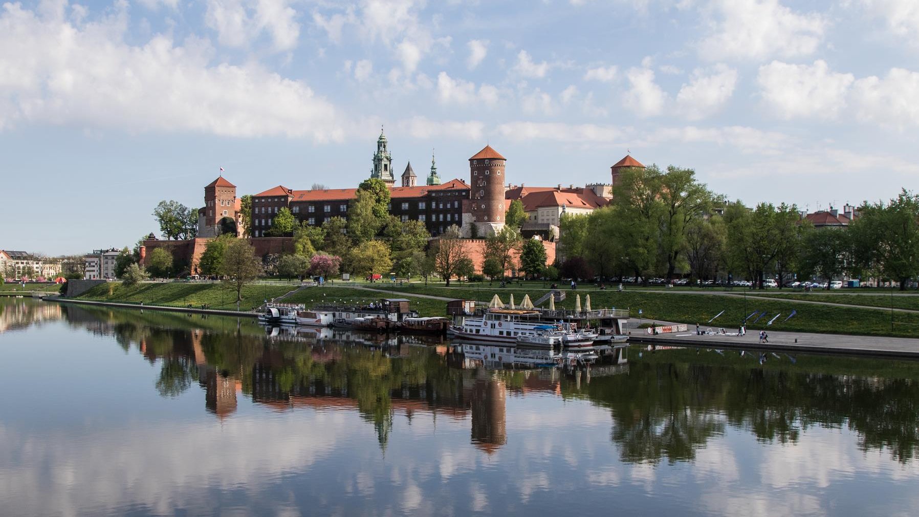 Na zdjęciu Wawel, na pierwszym planie Wisła