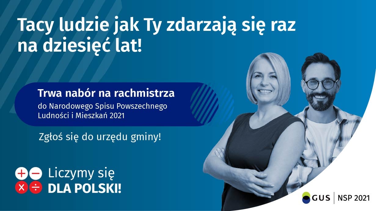 Galeria zdjęć przedstawia plakaty promoujące nabór na rachmistrzów spisowych. - grafika rozmowy