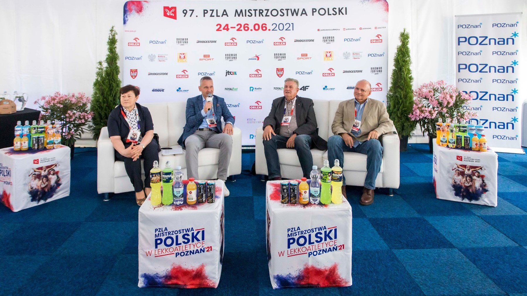 Przedstawiciele Miasta i PZLA na konferencji przed 97. Mistrzostwami Polski