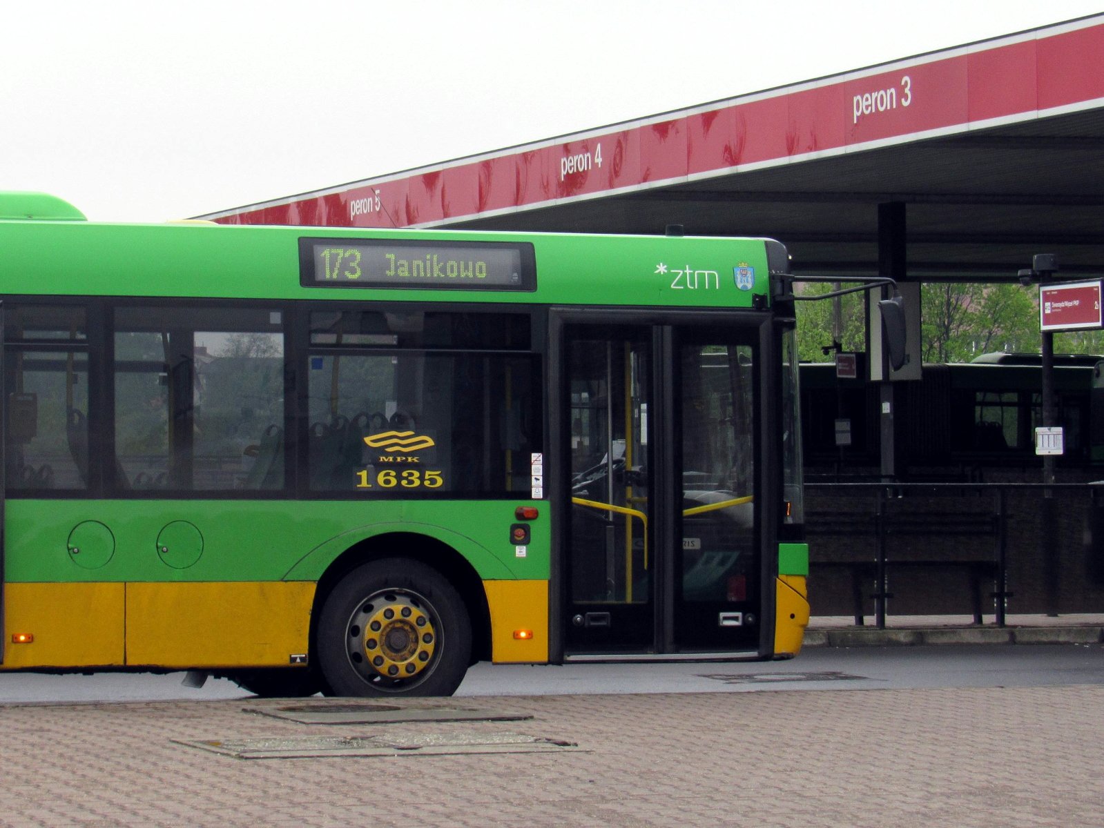 Zdjęcie przedstawia autobus linii nr 173 - grafika rozmowy