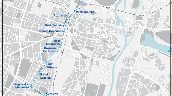 Mapa ze schematem linii nr 11