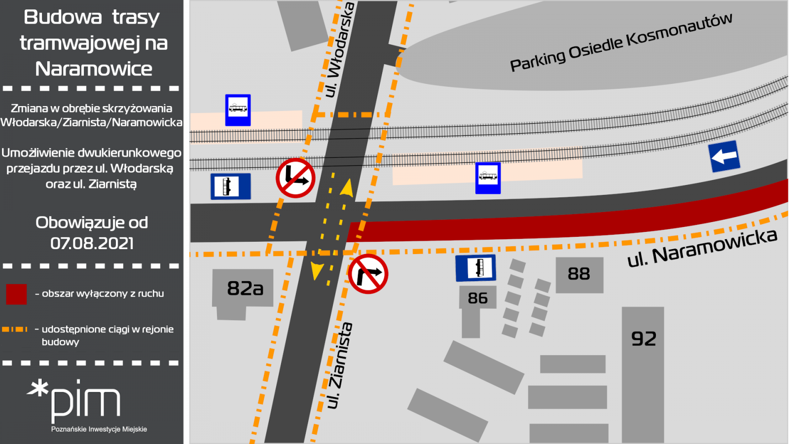 Mapa z zaznaczonymi zmianami w organizacji ruchu - grafika rozmowy