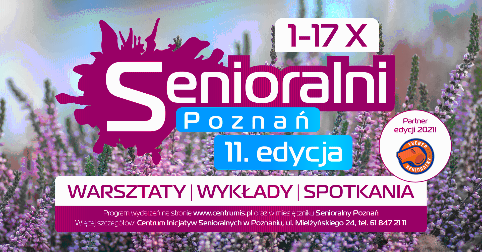 Grafika: w tle zdjęcie wrzosów, na nim najważniejsze informacje o wydarzeniu - grafika rozmowy