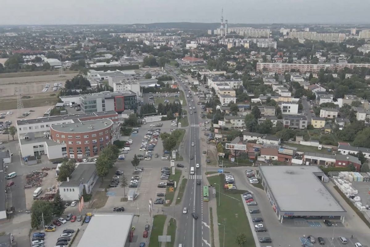 Widok z lotu ptaka na ul. Obornicką - grafika rozmowy