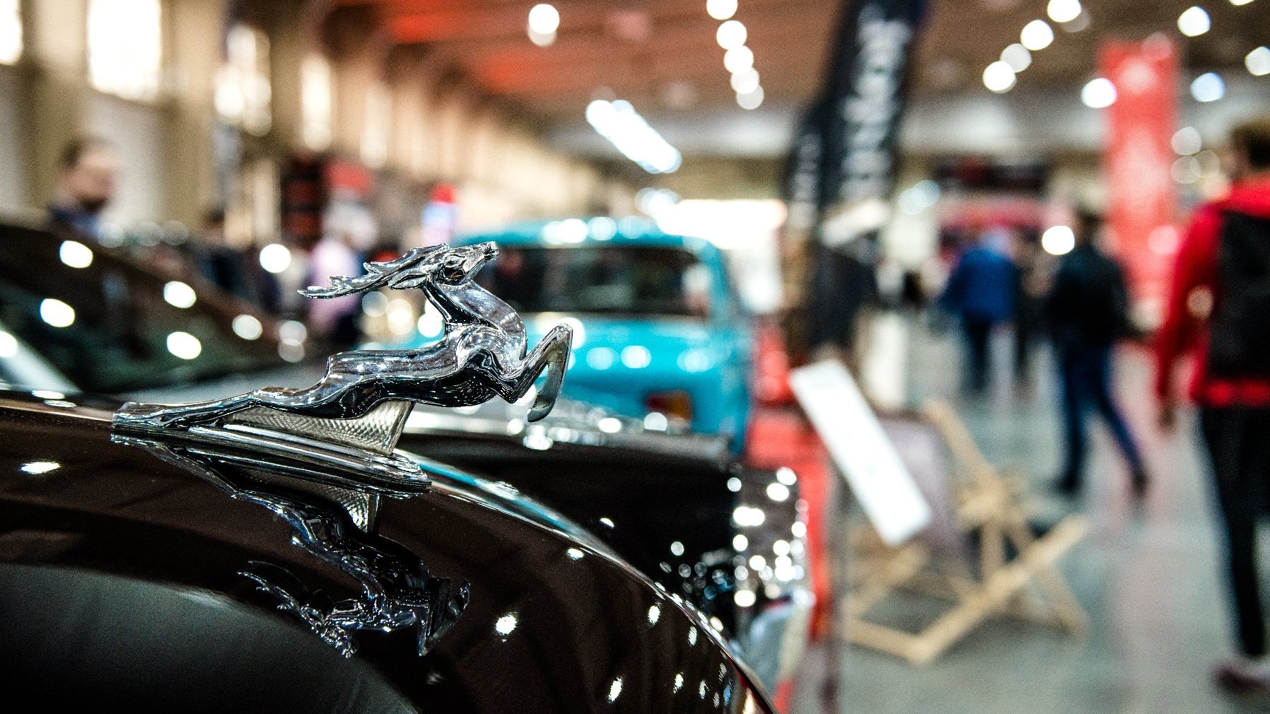 Galeria zdjęć przedstawia zabytkowe auta podczas wystawy Retro Motor Show.