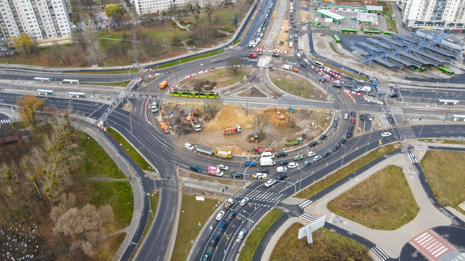 Galeria zdjęć z postępu prac przy przebudowie ronda Rataje