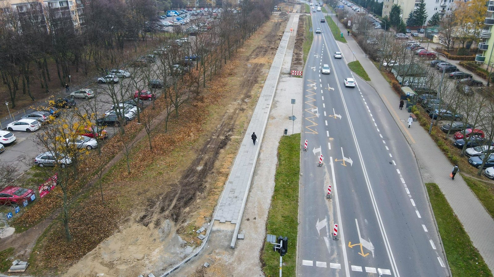 Galeria zdjęć z budowy drogi rowerowej i chodnika przy ul. Szymanowskiego