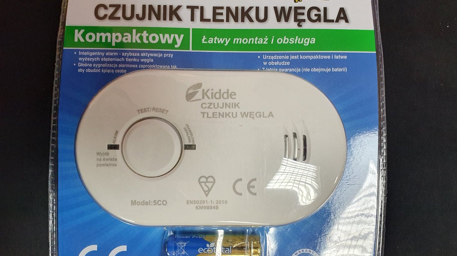 Zdjęcie przedstawia czujkę tlenku węgla.