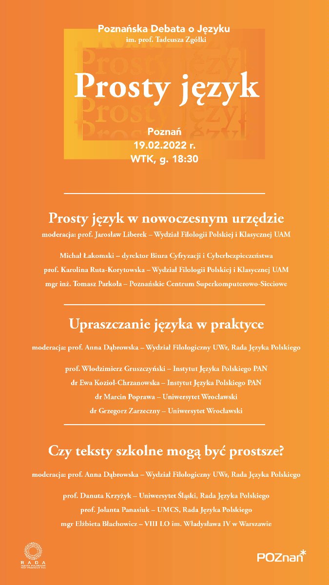 Grafika - program debaty na pomarańczowym tle - grafika rozmowy