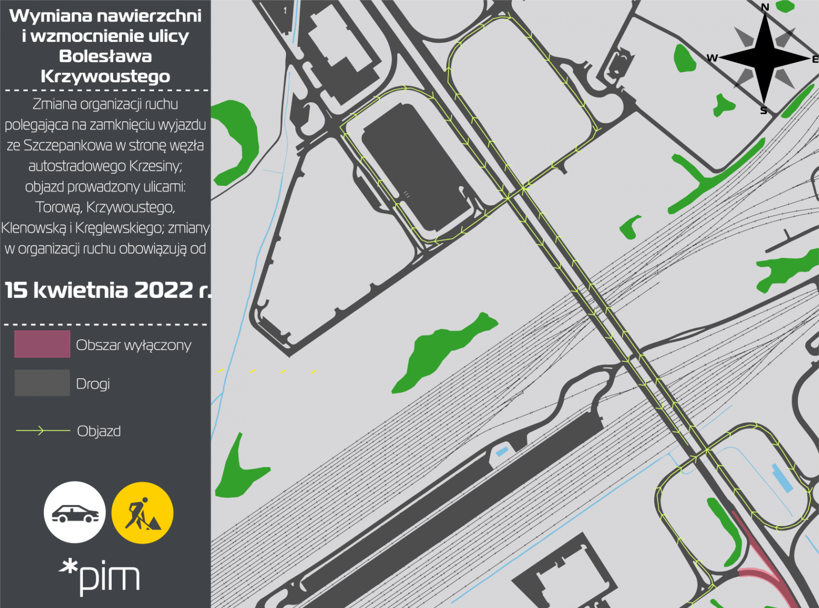 Mapka przedstawiająca organizację ruchu. - grafika rozmowy