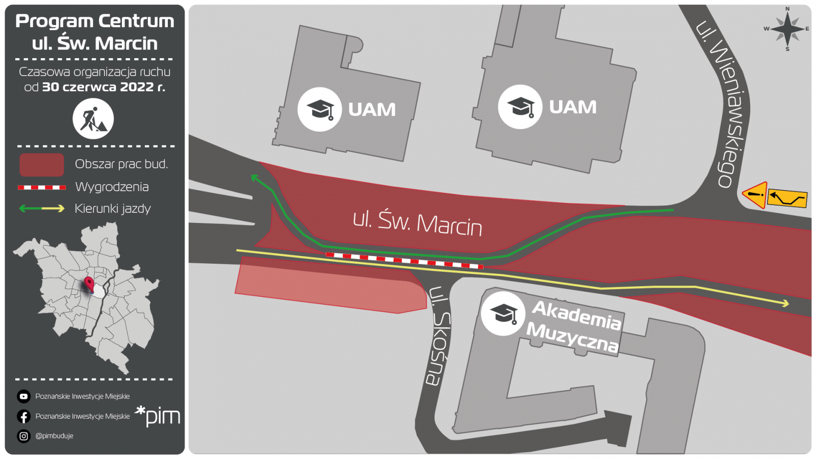 Mapka przedstawiajaca zmiany organizacji ruchu. - grafika rozmowy