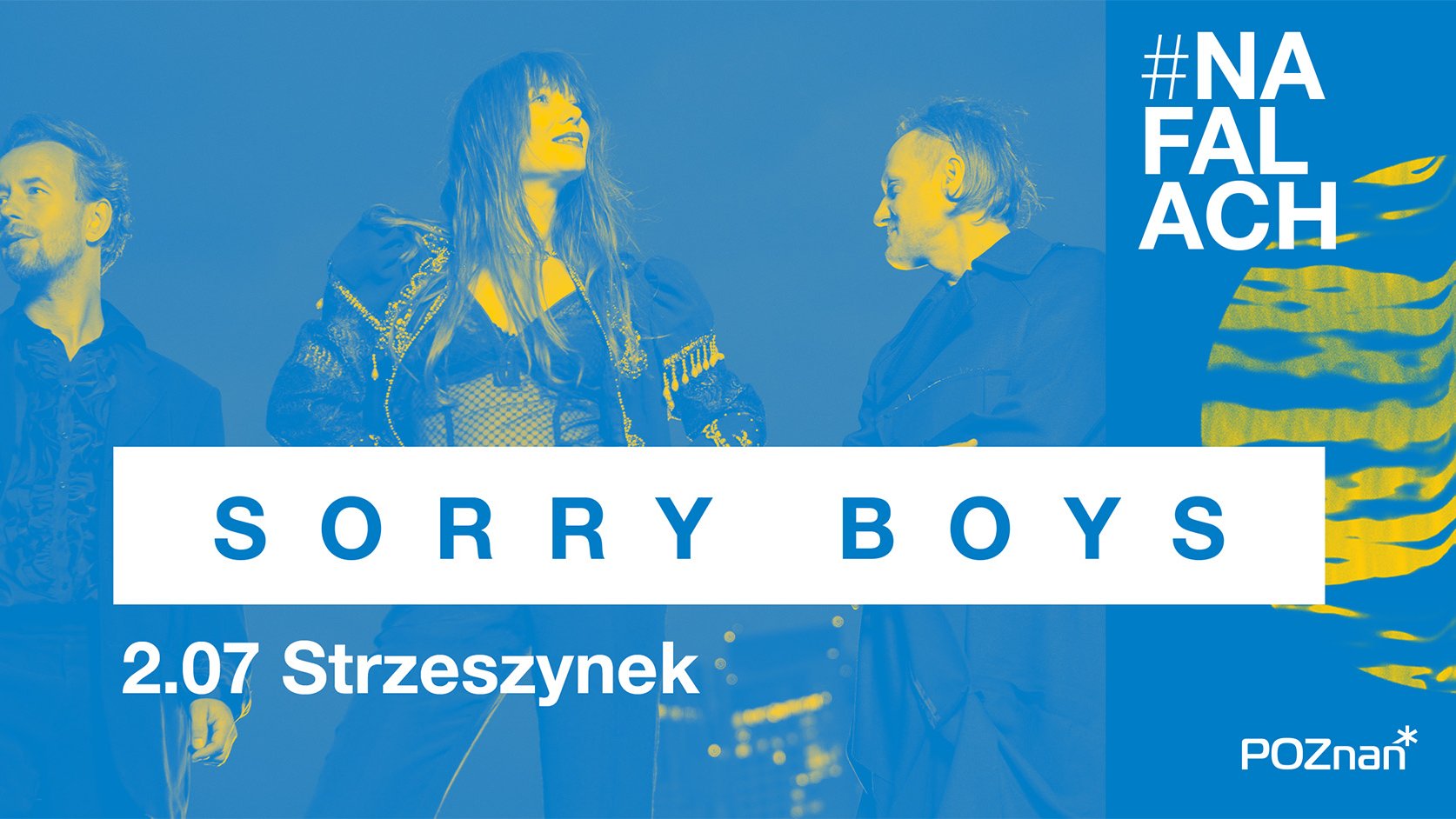 Plakat sorry Boys utrzymany w niebiesko-żółtej tonacji