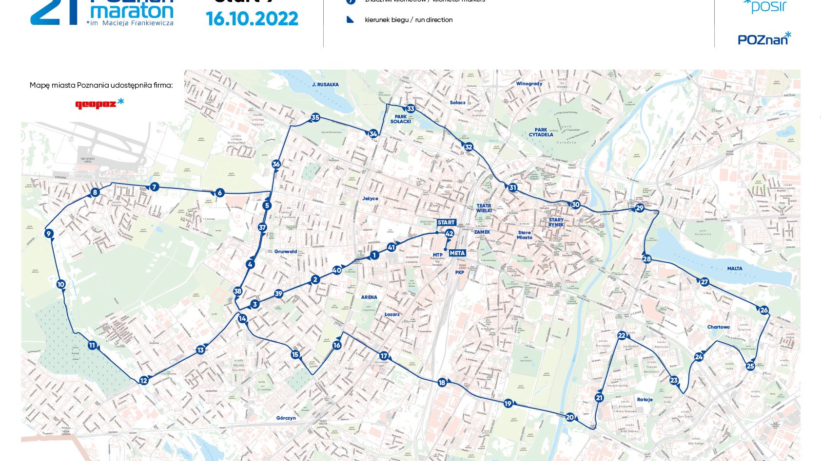 Mapa trasy maratonu