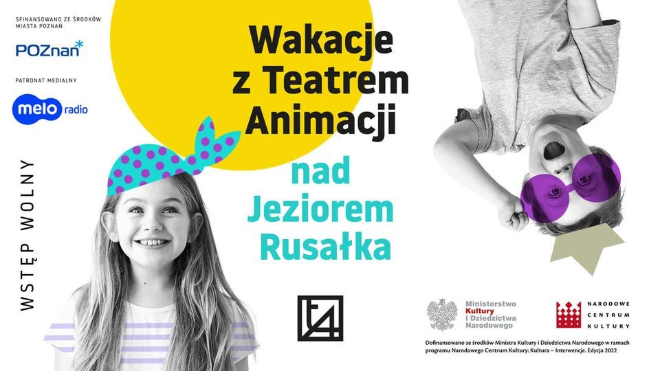 Plakat: czarno-białe zdjęcia dwojga dzieci, obok, na kolorowym tle, najważniejsze informacje o wydarzeniu