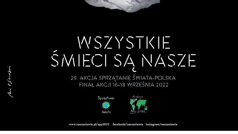 Czarna grafika z napisem "wszystkie śmieci są nasze" - grafika rozmowy