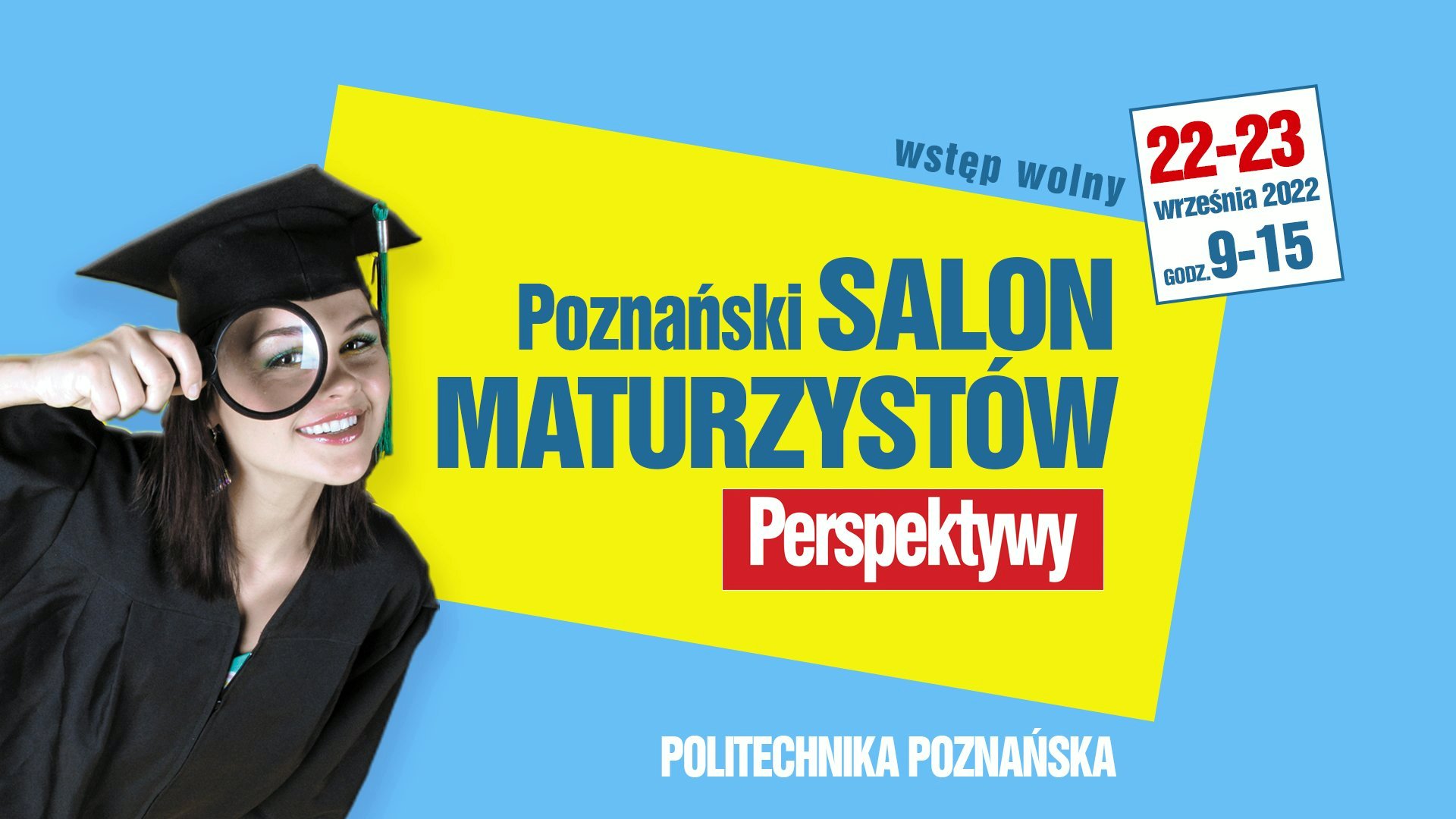 Grafika z dziewczyną w todze i birecie oraz napisamy związanymi z wydarzeniem - grafika rozmowy