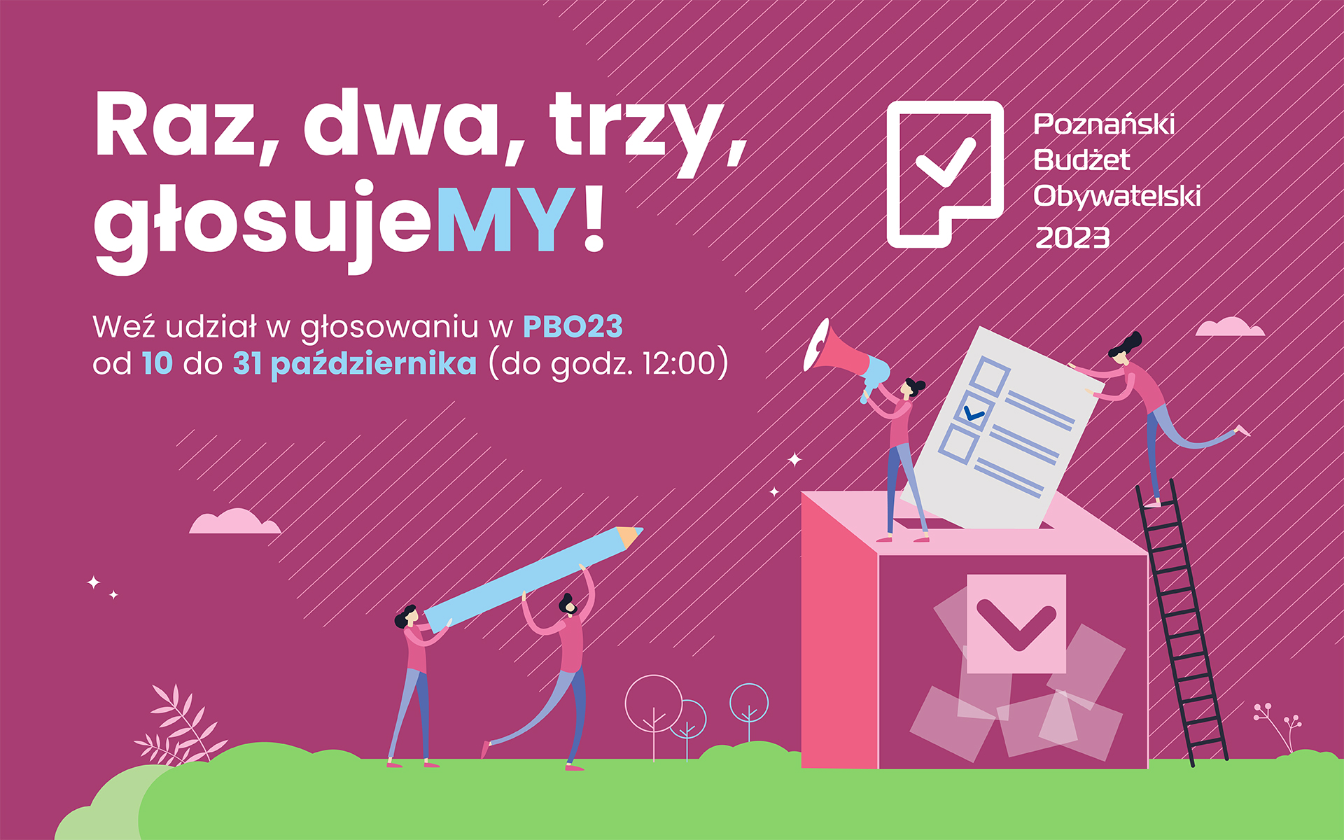 Grafika z najważniejszymi informacjami dotyczącymi PBO 2023. - grafika rozmowy