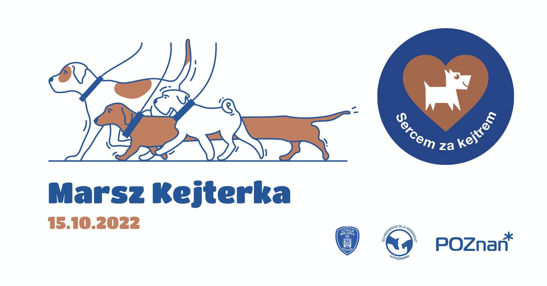 Grafika przedstawia 3 psy różnej wielkości i różnego koloru. Widoczne jest także logo i napisy - grafika rozmowy