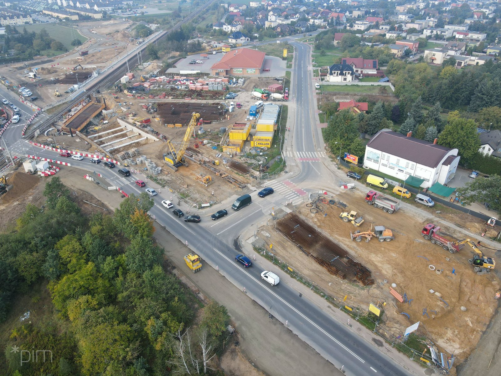 Zdjęcie pokazujące teren budowy węzła Grunwaldzka - grafika rozmowy