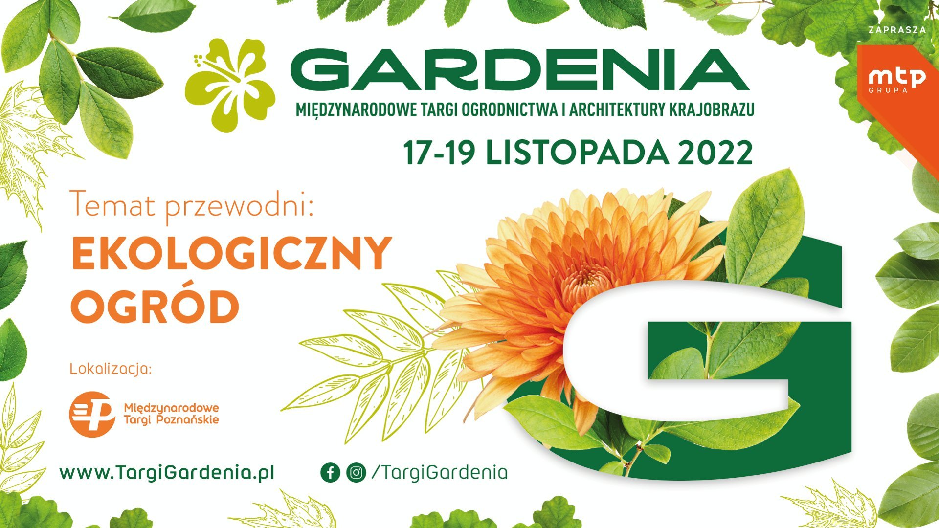 Plakat z najważnieszymi informacji dotyczącymi targów Gardenia.