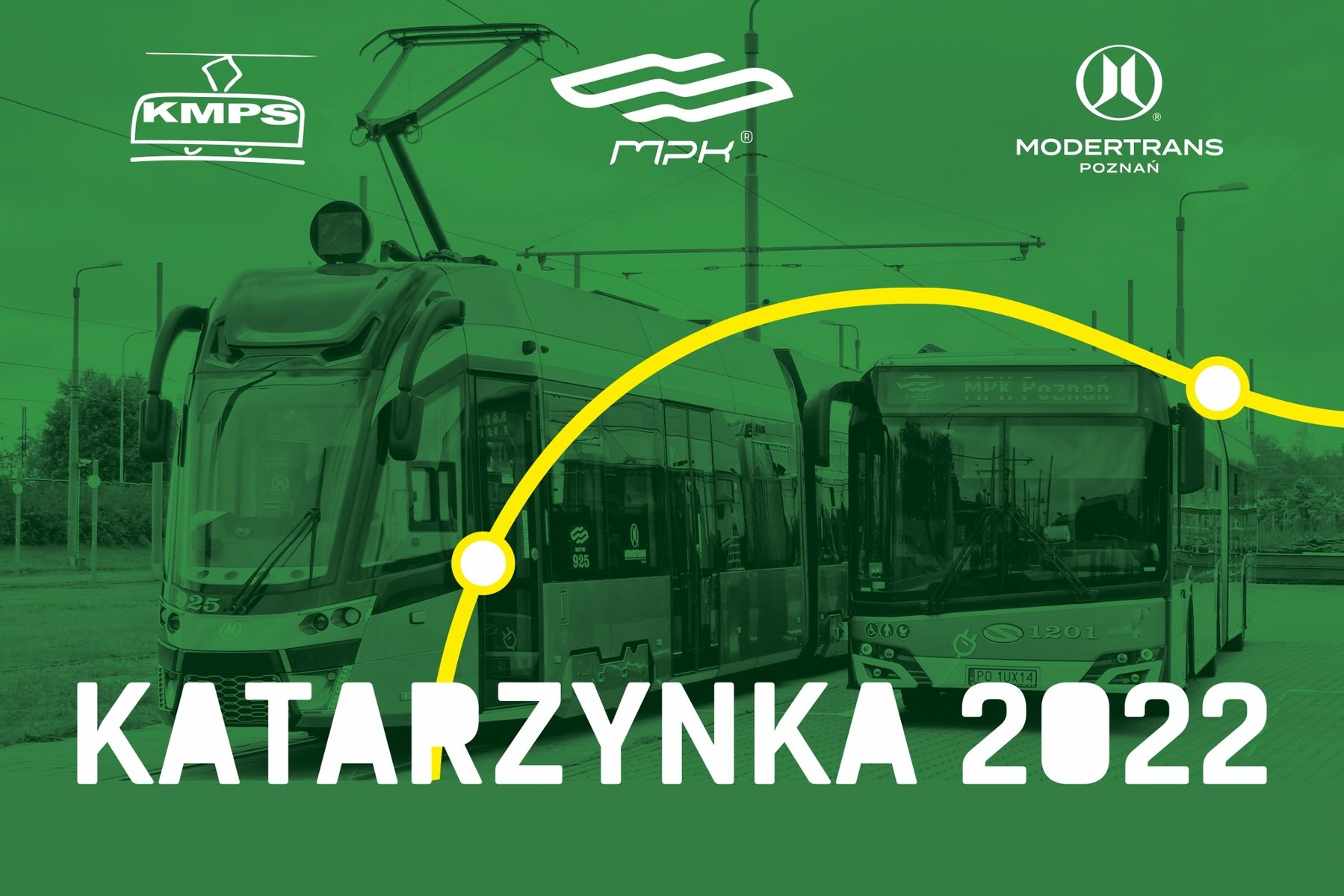 Plakat z tramwajem oraz nazwą wydarzenia - grafika rozmowy