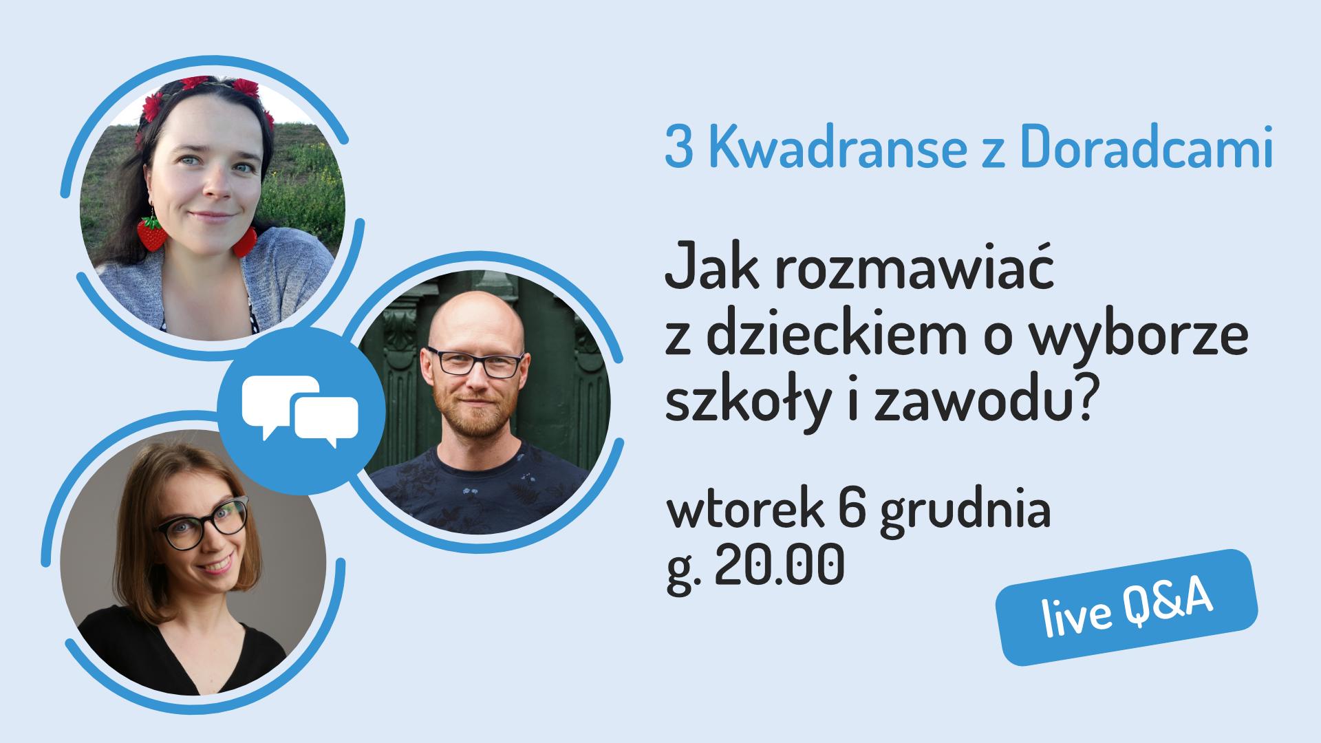 Plakat z informacjami o wydarzeniu oraz wizerunkiem prelegentów - grafika rozmowy