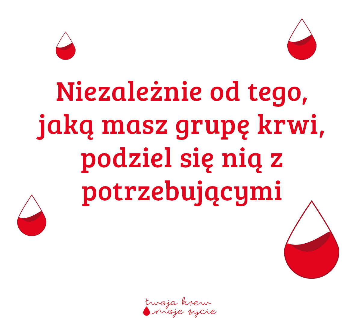 Grafika z napisem oraz grafikami kropel krwi - grafika rozmowy