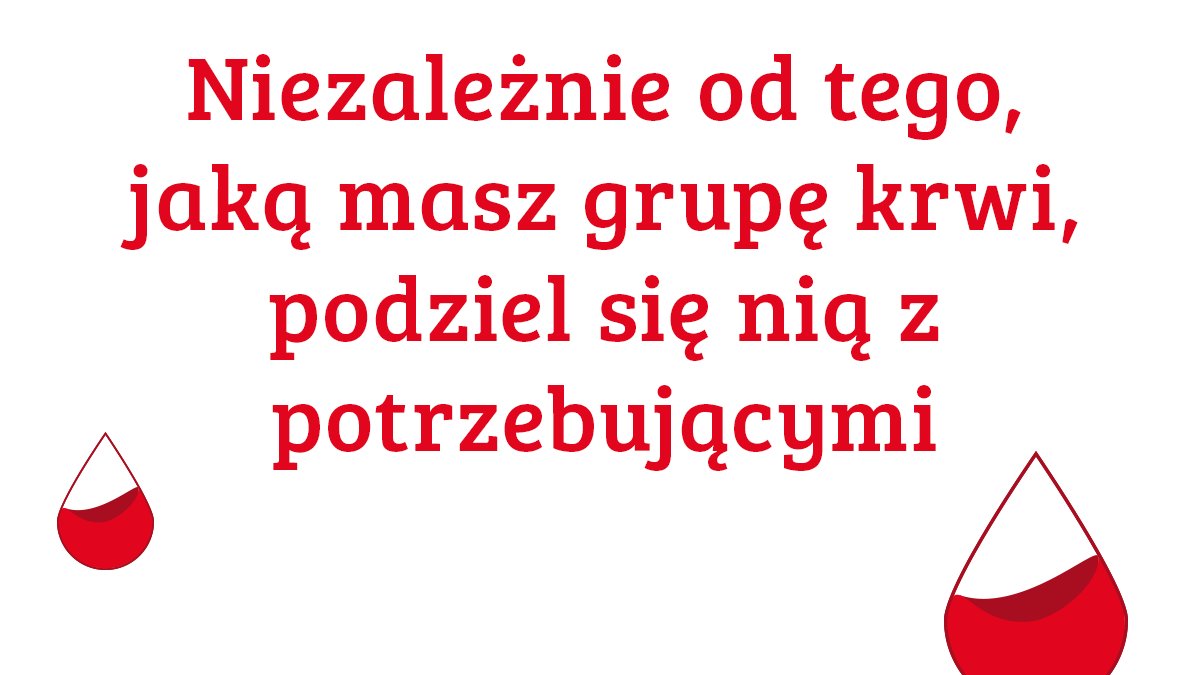 Grafika z napisem oraz grafikami kropel krwi