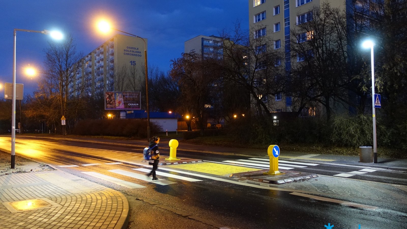 Doświetlone przejście dla pieszych przy ul. Kurpińskiego