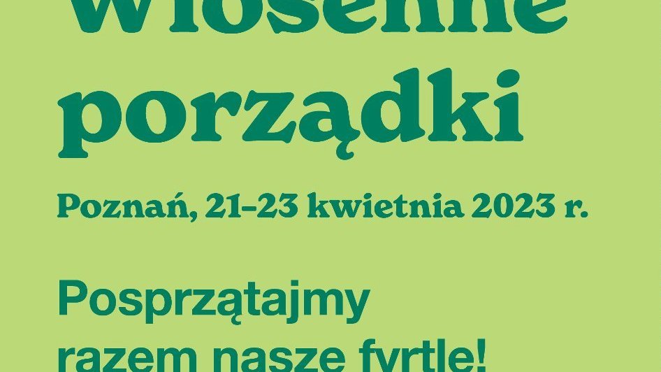 Zielona grafika z infromacjami o akcji oraz instrukcją jak zorganizować sprzątanie