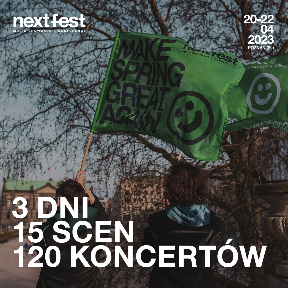 Plakat Next Fest - grafika rozmowy