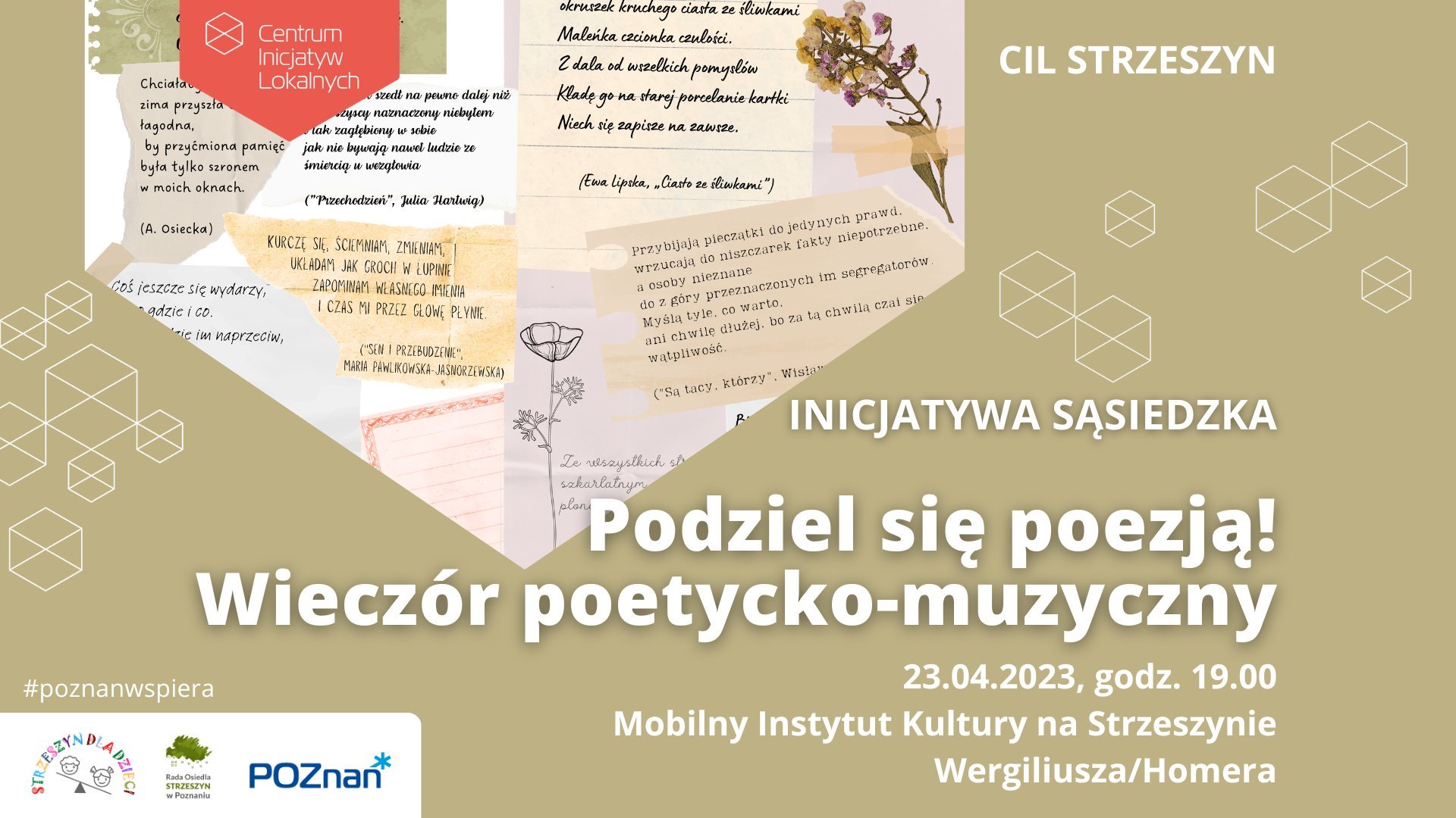 Plakat - najważniejsze informacje o wydarzeniu na bladozielonym tle