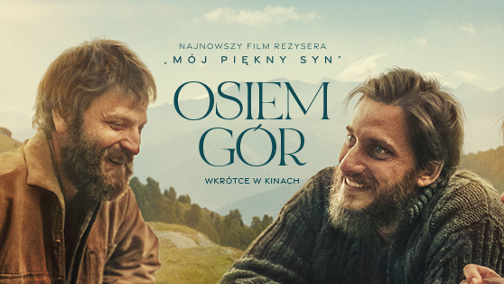 Plakat filmu - na nim informacje oraz dwóch mężczyzn, uśmiechają się, oboje mają zarost i są ciepło ubrani