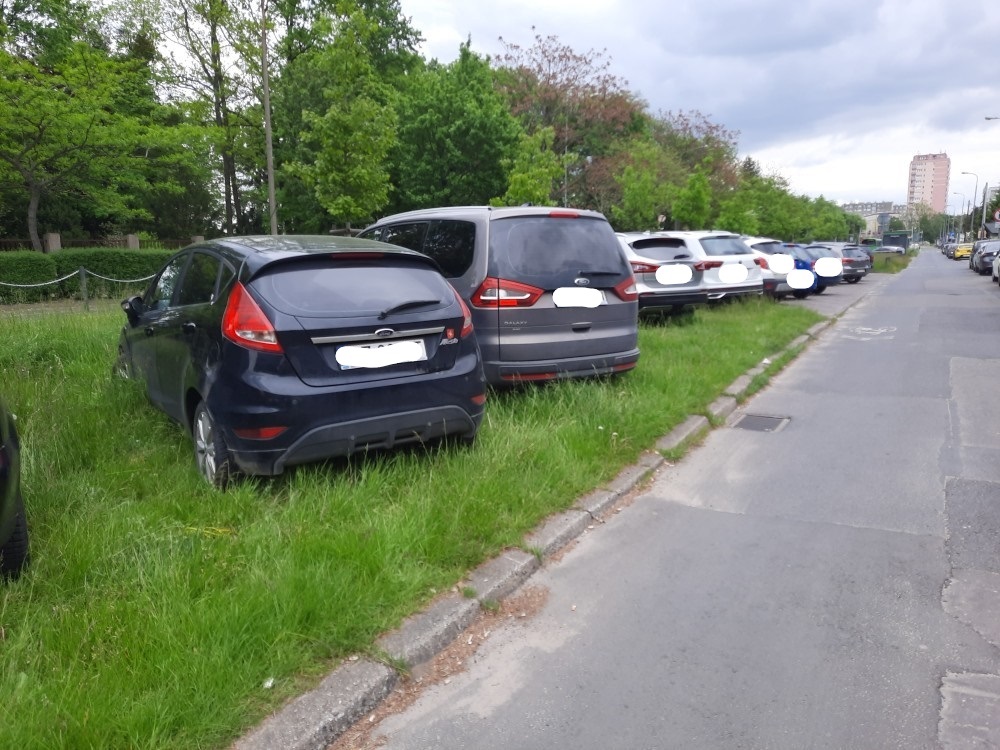 Galeria zdjęć z interwencji strażników miejskich - na zdjęciach źle zaparkowane samochody oraz wysypiska śmieci - grafika rozmowy