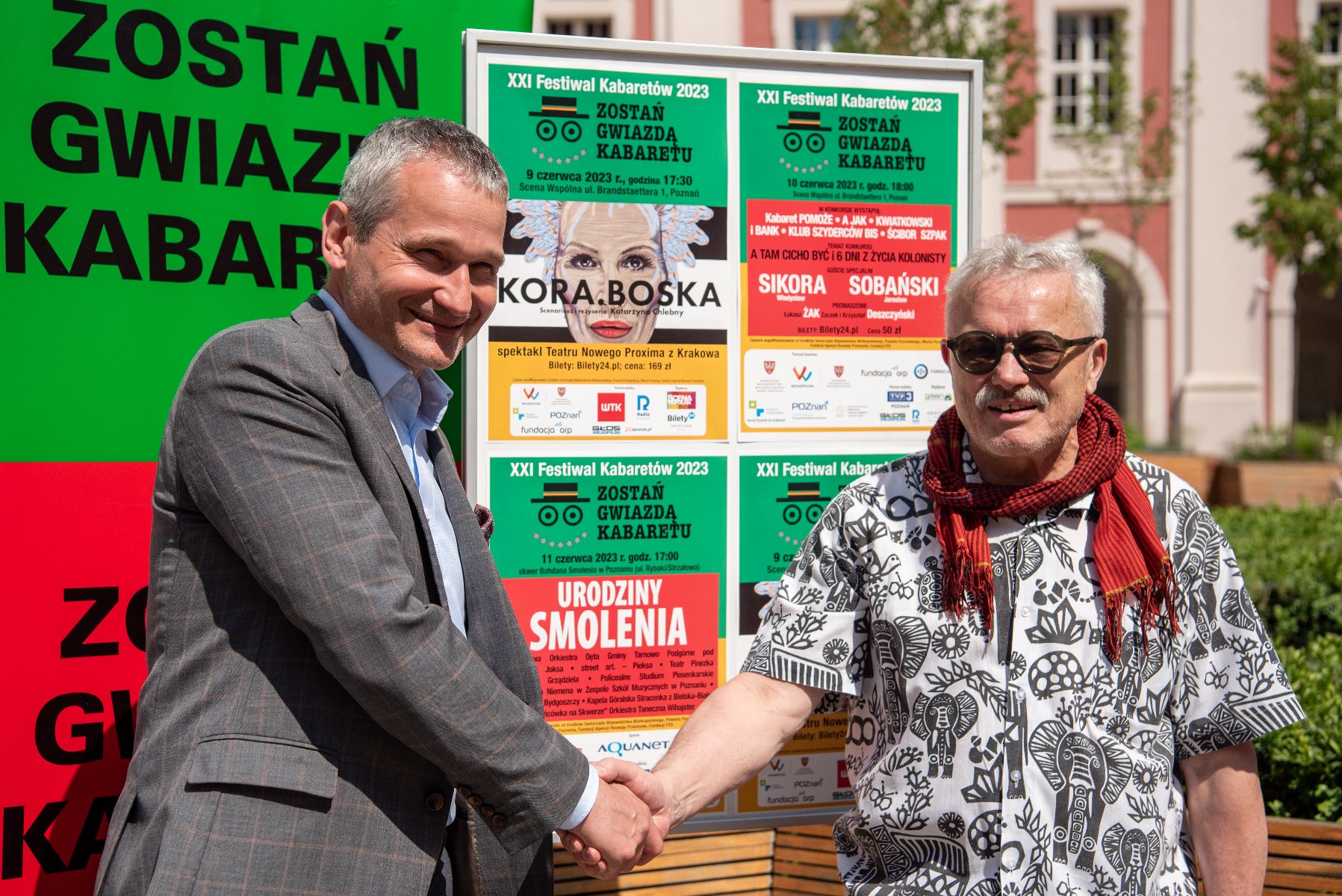 Jędrzej Solarski, zastępca prezydenta Poznania oraz Krzysztof Deszczyński, organizator festiwalu - grafika rozmowy