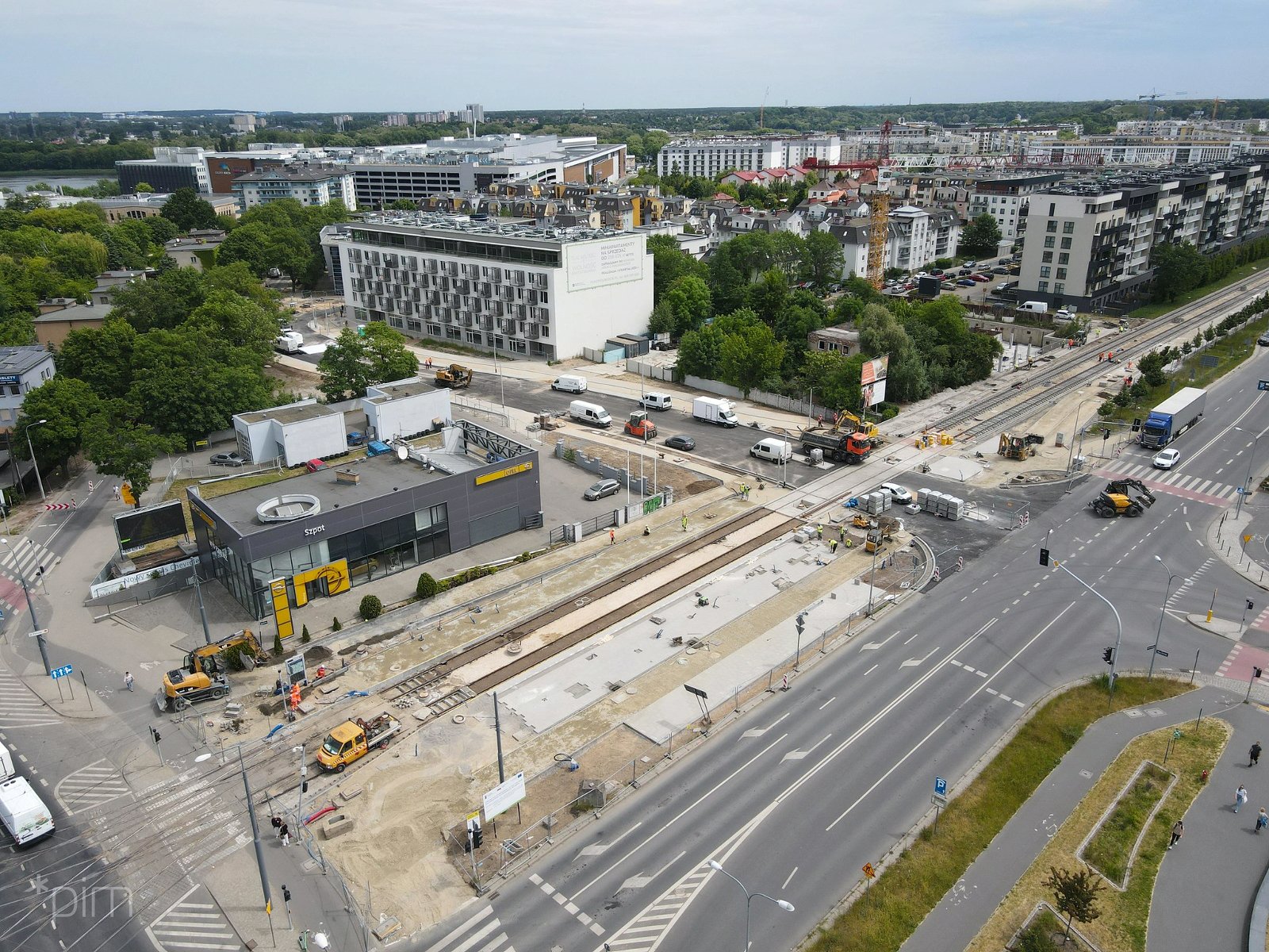 Na zdjęciu ul. Kaliska widziana z lotu ptaka - grafika rozmowy