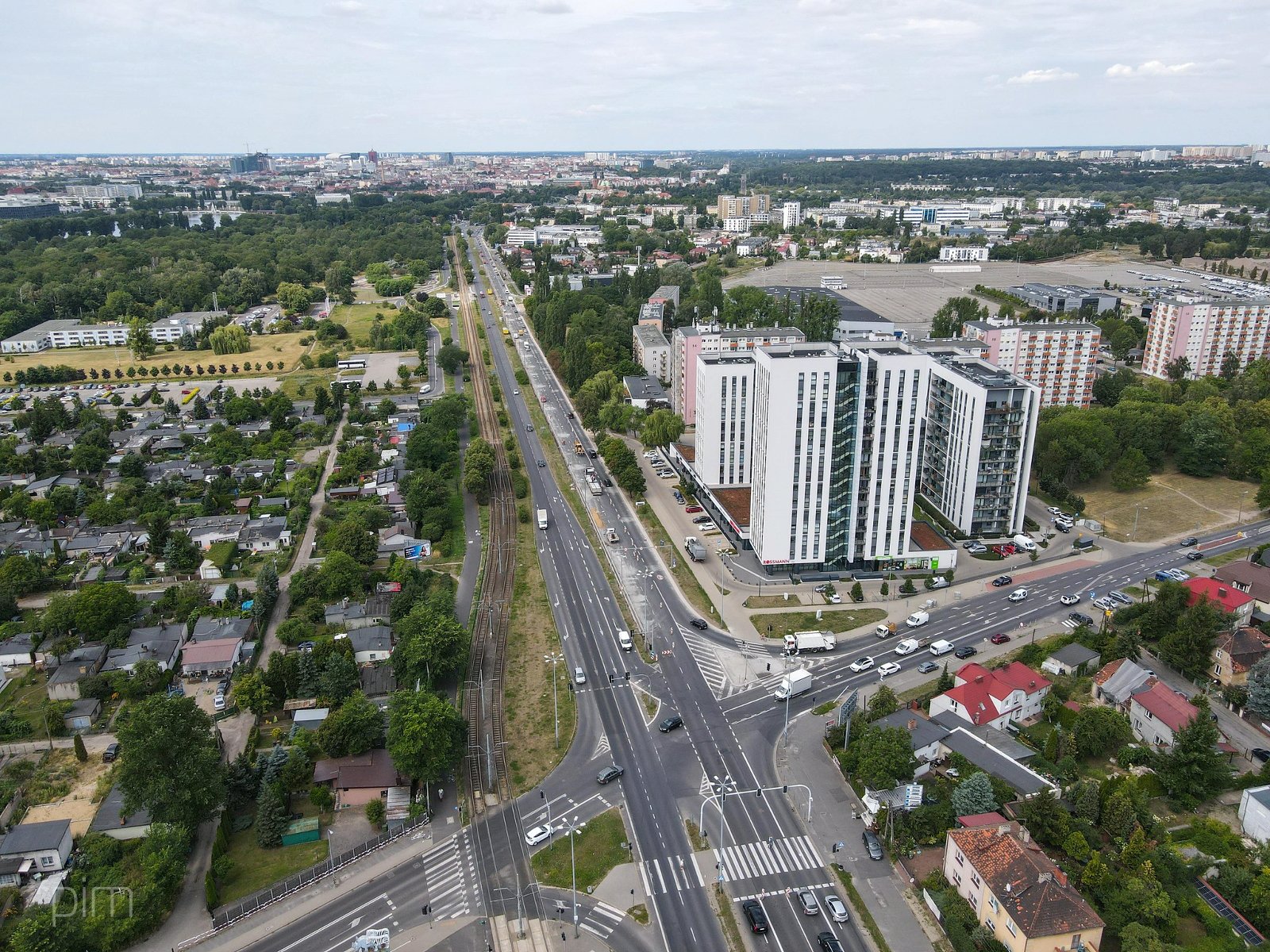 Na zdjęciu ul. Warszawska z lotu ptaka - grafika rozmowy